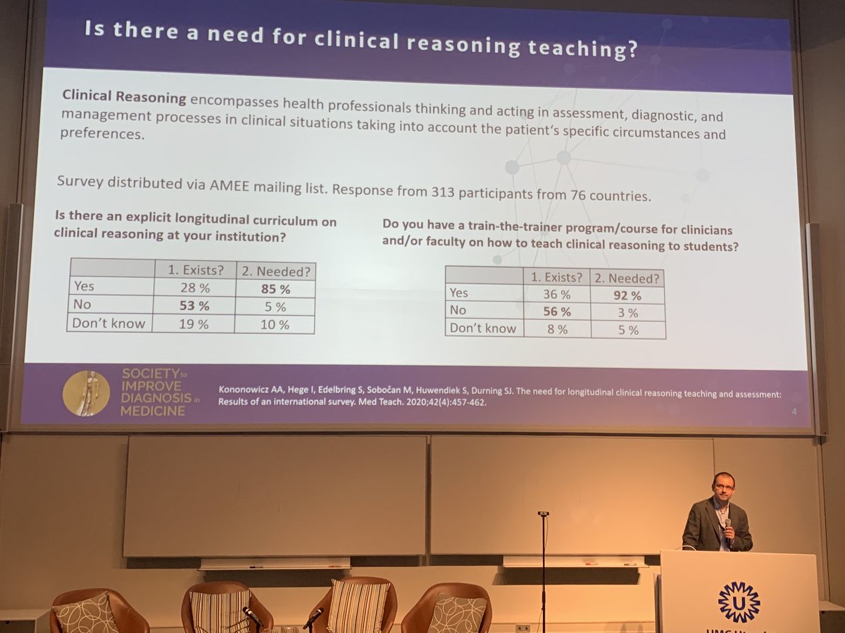 ⁦@UK_CReME⁩ at #SIDMUtrecht describes developing resources for teaching clinical reasoning, part of the ⁦@didactproject⁩ 👇