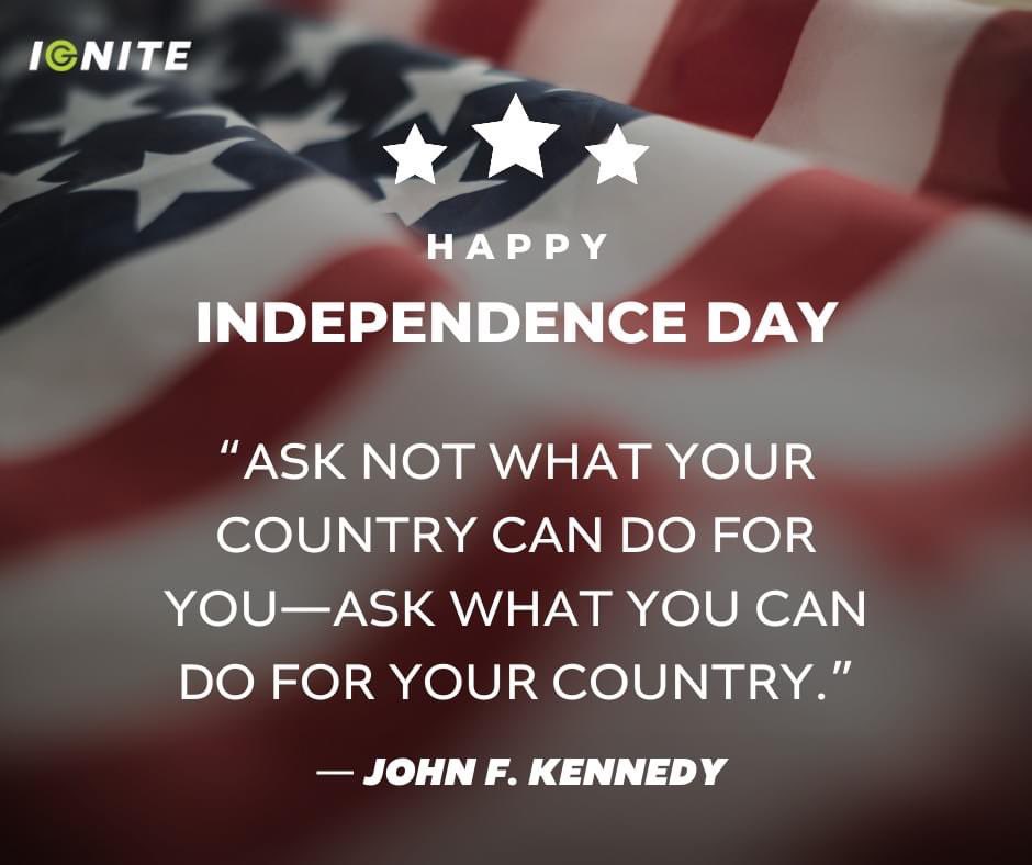 ignite_now's tweet photo. Happy Independence Day! Let's take a moment to honor and celebrate this great nation - the land of the free and the home of the brave. #4thofjuly #independenceday https://t.co/uFXN05tVGD