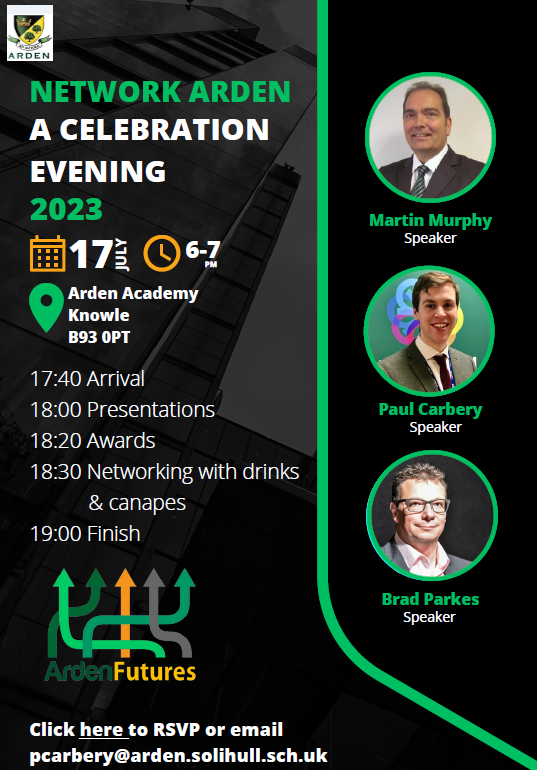 ardenfutures's tweet photo. Join us in celebrating the collaboration of the world of work, and study!  Network with local businesses too.  RSVP https://t.co/xlHnYfixSz @ArdenAcademy @LifeReadyEAN @solchamber @VisitKnowle https://t.co/wcKlT1Fnmf