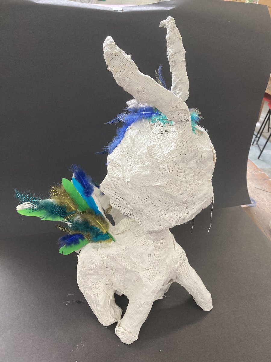 MrsArtJ's tweet photo. Year 8s Imaginative creatures using wire and mod roc for enrichment week https://t.co/YnDNDNfi7R