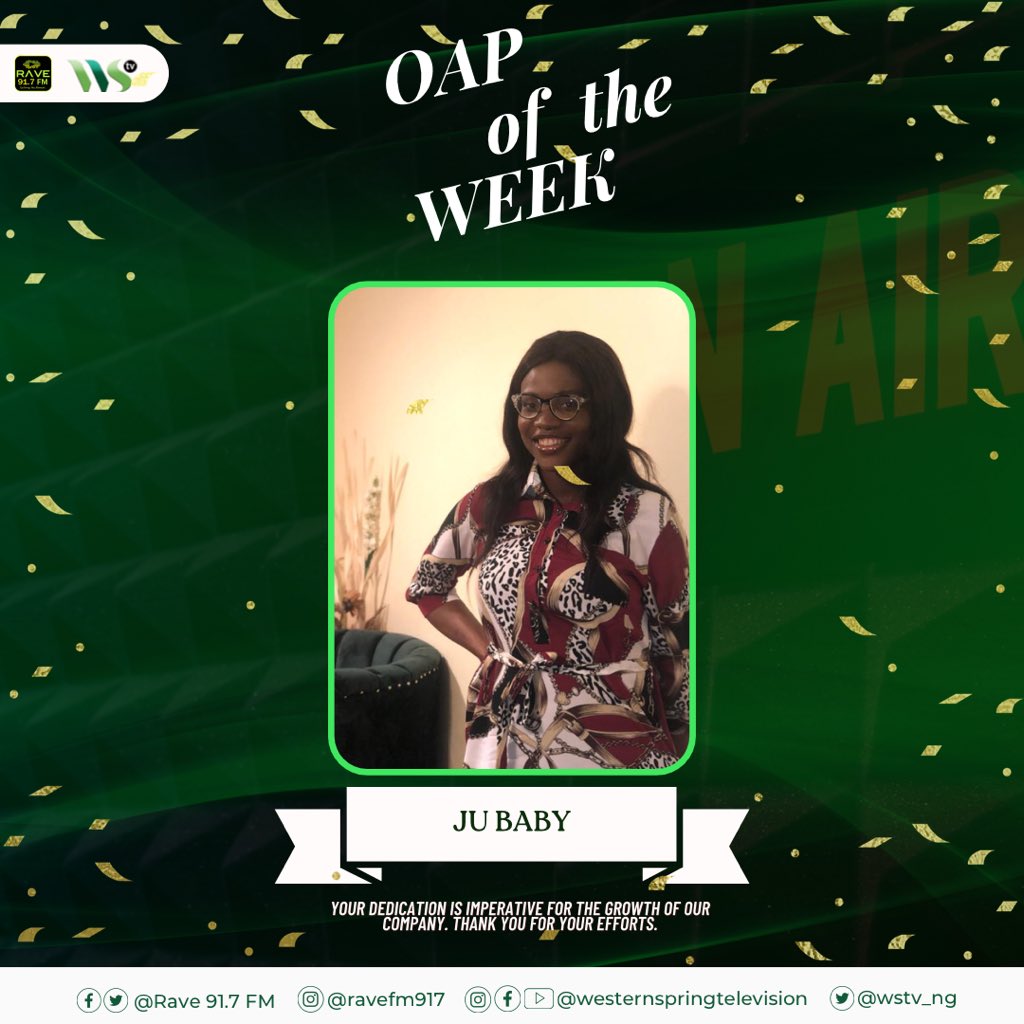 WStv_NG's tweet photo. "Unleash the Energy! ๐ Celebrating OAP of the Week - Jubaby! ๐๏ธโจ
Join us in honoring Jubaby, the extraordinary OAP of the Week who radiates unparalleled energy and captivates audiences with their dynamic presence! ๐๐ง
#OAPoftheWeek #Jubaby #DynamicPresence #UnleashTheEnergy https://t.co/Yk0MoiEafq