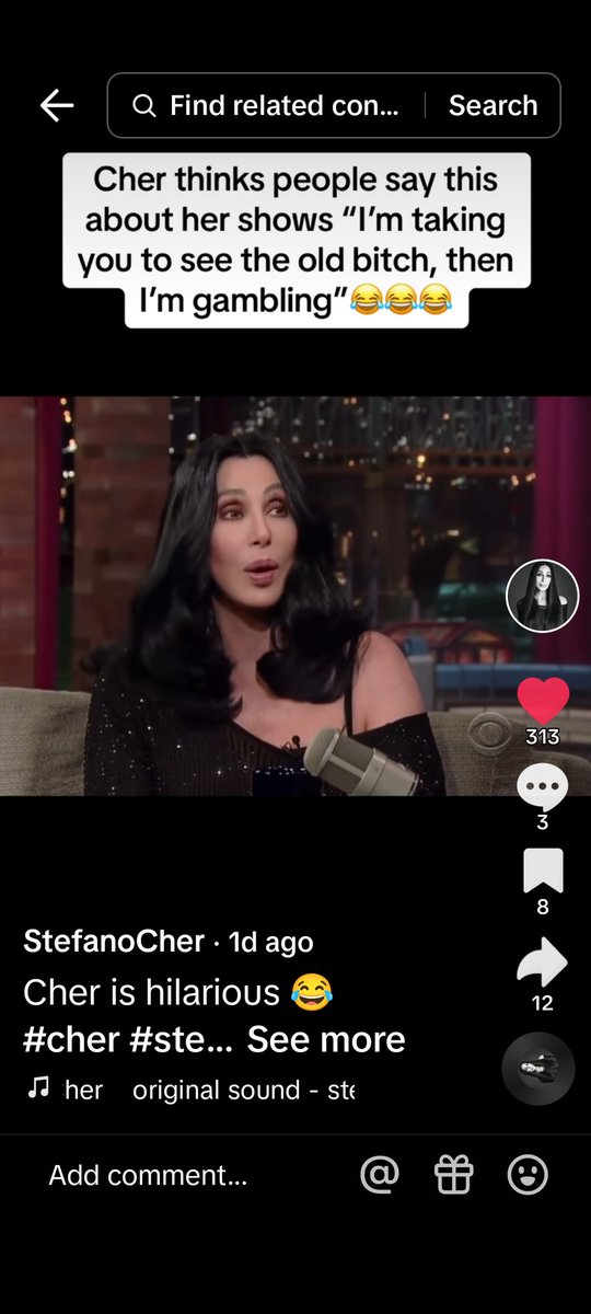 Cher makes a comment about her shows in Vegas to David letterman. https://t.co/25z8oMCQZr