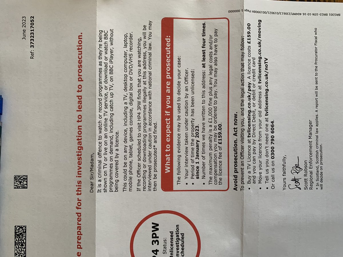 benjosman123's tweet photo. How many letters do I have to receive as intimidation before these gets in to their heads that I do not have a TV nor I watch it ? https://t.co/tSklY8cjkc