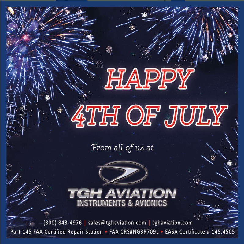 TGH will be closed on Tuesday July 4th in observance of Independence Day. From all of us at TGH Aviation, we sincerely wish you a happy 4th of July! #4thofjuly #holiday #fireworks #independenceday