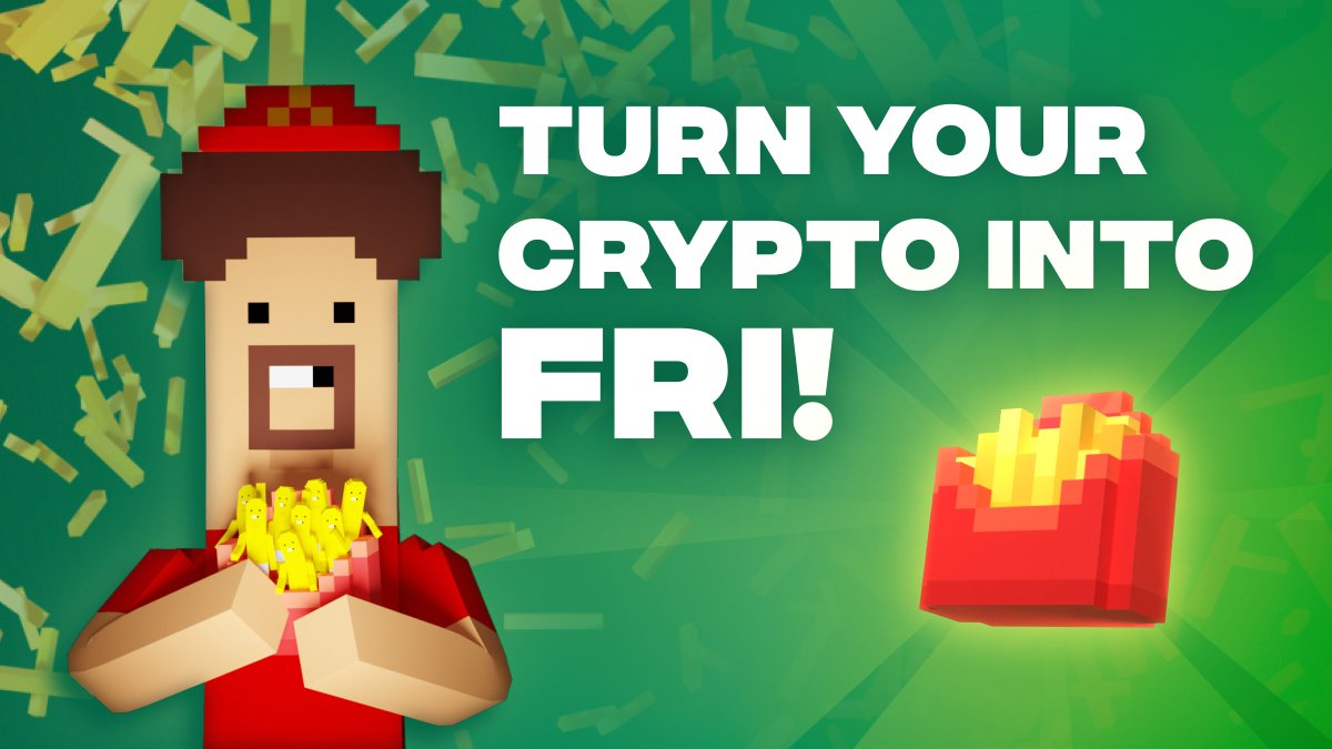 Not enough FRI 🍟 to get a new limited set in our shop?
We have a solution!

🔄 Turn your crypto into FRI on the Chainers Shop page and don't miss a single new booster! 🛍✨

Wanna learn more ways to get FRI? Let's discuss them here👇