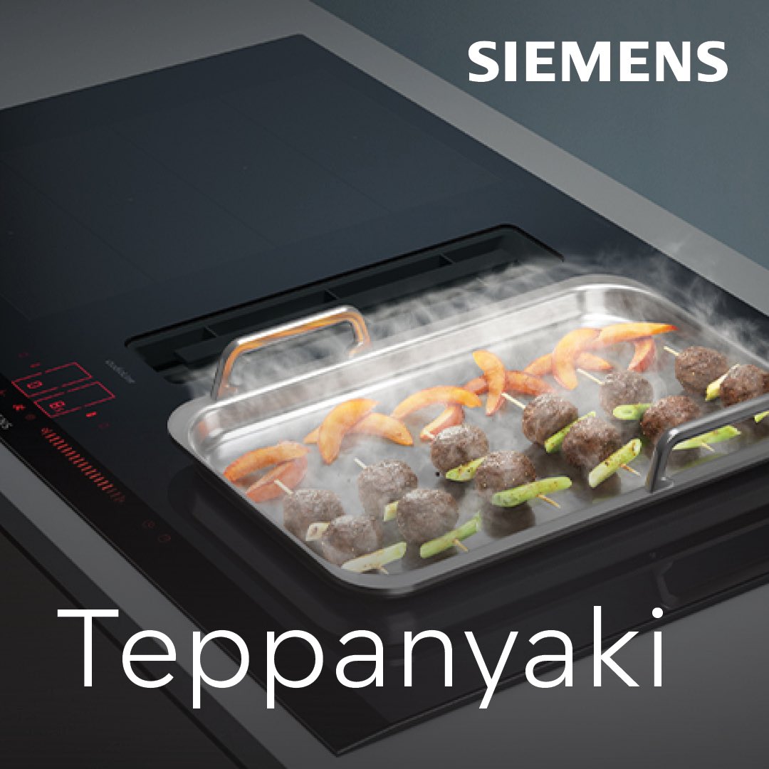 Fast heating & the large surface area of a flexInduction hob provides the ideal combination to cook teppanyaki. With the rising popularity of this Japanese cuisine the flexInduction hob enables you to create a masterpiece.

#KitchenDesignHouse #Siemens #SiemensHomeAppliances