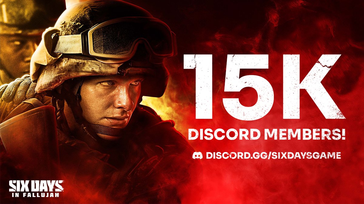 Thank you for 15,000 members on our official Discord server! 

The support we've seen from our community motivates everyone on our development team, and we're just getting started. 

If you're looking for a fireteam or have feedback to share, join up! discord.gg/SixDaysGame