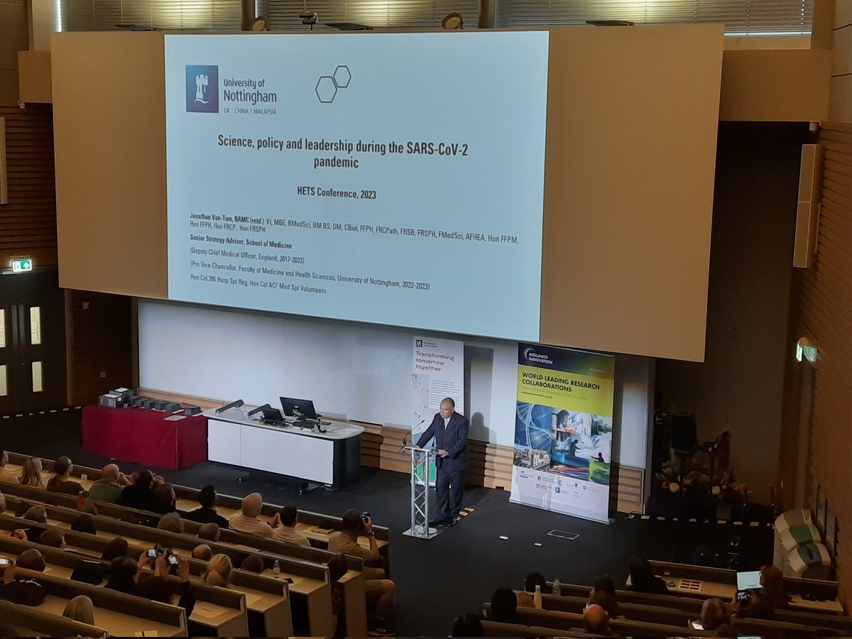 The keynote speech at #HETS23 is by Professor Sir Jonathan Van Tam, talking about his role in the response to the Covid-19 pandemic.