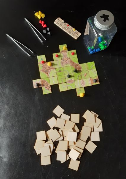 Is this the smallest Carcassonne in the world? Made by Johan Tassent for his wife who is a fan of the game! 😮🏰❤️