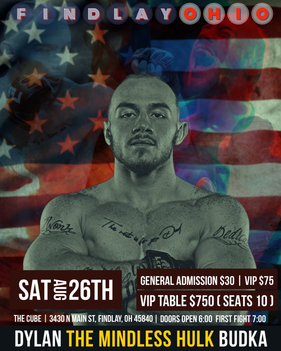dylanbudkaoffcl's tweet photo. World, team, fans, family, i am officially a free agent and before we sign any other exclusive deal i wanted to come back to where it all started.

So with that being said saturday August 26th i will be the main event of Renegade Rumble 6 in #Findlay #Ohio at The Cube Complex Center 

Tickets are currently available through me and my team now! 

I can’t wait to hear the crowd roar in the town my career took off. 

See you soon Findlay 

Stay mindless 💚 #therestisforyoudad 

@demolition_fight_team 
@holyhill.media 
@imdrakejimenez 
@aspiring_chef89

Purchase tickets personally through me through venmo or cashapp ( prices on poster )

Cashapp - Mindlessmania 
Venmo - mindlessmania