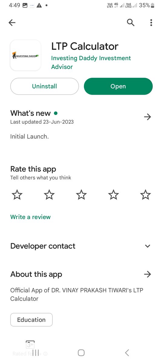 I have found a ltp calculator app in the Google Play Store, is it a genuine app? Please confirm #ltpcalculator #investingdaddy