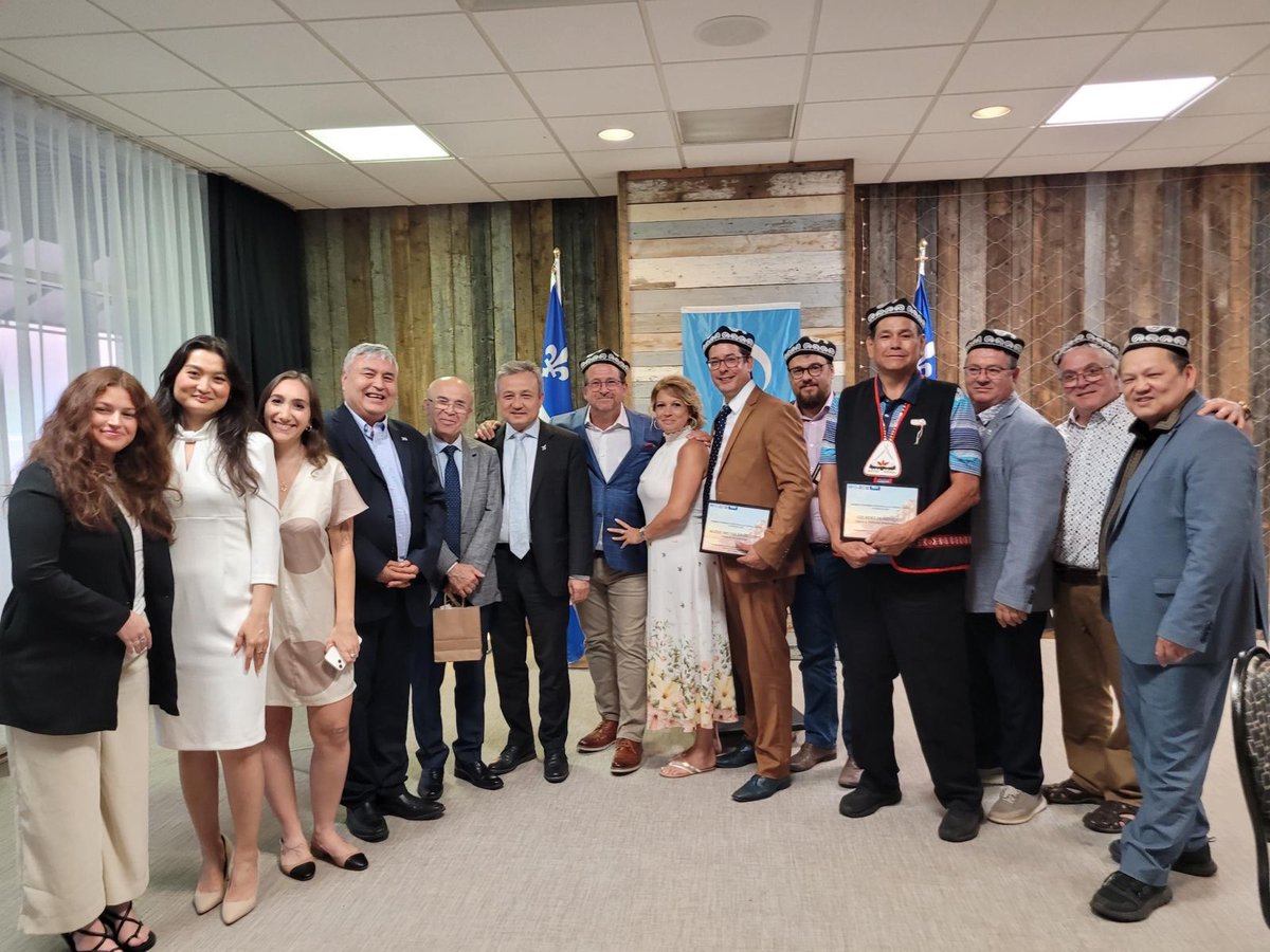 Uyghuradvocacy's tweet photo. Thank you for the @Bloc @Alduceppe @yfblanchet for hosting a meaningful reception last night to open our inaugural legal summit. We are very appreciative for your ongoing allyship and solidarity with the Uyghurs and for supporting URAP’s work to bring about justice and freedom. https://t.co/z8xFebq8Z5