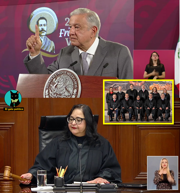 elgatopolitico_'s tweet photo. AMLO acaba a Norma Piña y a sus secuaces de la corrupta SCJN:
"Díganme una cosa que haya hecho el Poder Judicial en beneficio del pueblo. ¡Nada! al contrario (...) ¿Hacen justicia? ¿Hicieron algo cuando desaparecieron los jóvenes de Ayotzinapa ¿Hicieron algo con la guardería ABC? ¿Hicieron algo cuando imperaba el narco-estado?
#Mañanera #ConferenciaPresidente