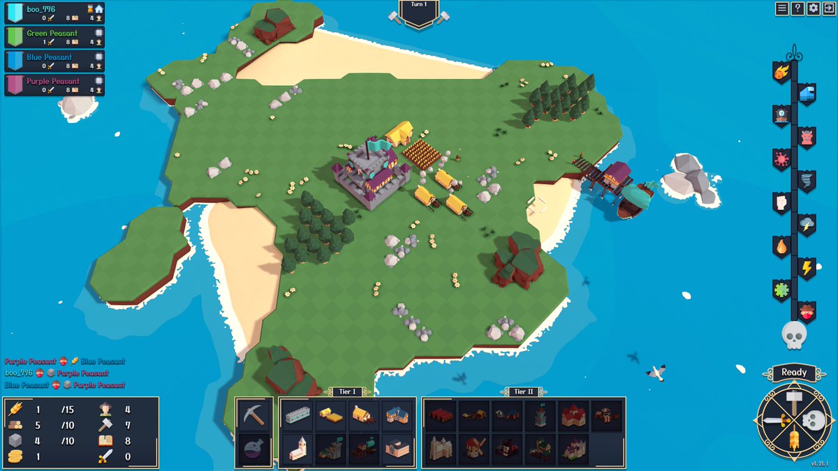 776_boo's tweet photo. #DiceKingdoms を買ったのでお試しプレイ
ダイスで資源を集めて文化か征服かワンダー建設で他のプレイヤーと競うボードゲーム
最初に城とコテージ3つと畑を自分の島に建ててスタート
城やコテージのようなダイスが増えるタイプの建物同士は縦横で隣接すると良くないらしい https://t.co/fGKK0YmjTq