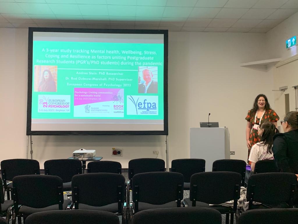 stressPGR's tweet photo. Presentation went well, thank you @EFPA_EuroPsy, @BPSOfficial @PsyPAG2022 for my conference funding. Hope to speak with my incredible supervisor Dr Rod Dubrow-Marshall @dagirokalijj one day. #ECP2023 @DrLindaDM https://t.co/6oXKlXjirE