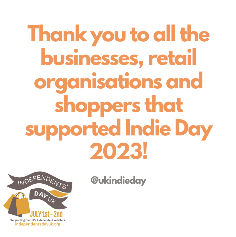 🎉 A huge thank you to everyone that took part in this year's Indie Day, we hope you enjoyed the weekend as much as we did! 📅 Save the date - Independents' Day UK 2024 will take place across July 6th and 7th. We're already looking forward to next year's campaign!