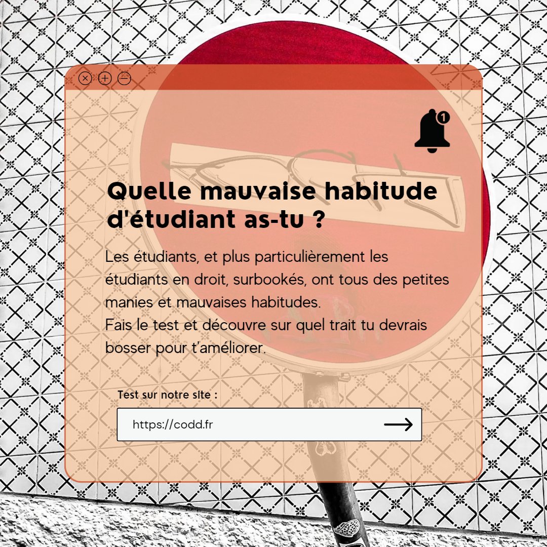 codd_byprepaisp's tweet photo. #TEST ⚖️ - Quelle mauvaise habitude d'étudiant as-tu ?
⁉️ https://t.co/qhwbr3X2EO
#codd #droit #bac #postbac #facdedroit #étudiantsdroit #étudiant #licencedroit #étudesdroit #actu #juridique #lifestyle #learning https://t.co/76VBnvkTBs