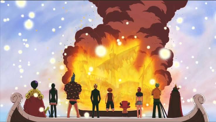 #ONEPIECE Assunto delicado, Oda...

Oda em 2013:
"Inicialmente, eu não tinha intenção de fazer os Chapéus de Palha abandonarem o Going Merry, mas tive que fazer isso, já que os navios inimigos estavam ficando mais poderosos..."

Só não chora por barco quem não vê One Piece.