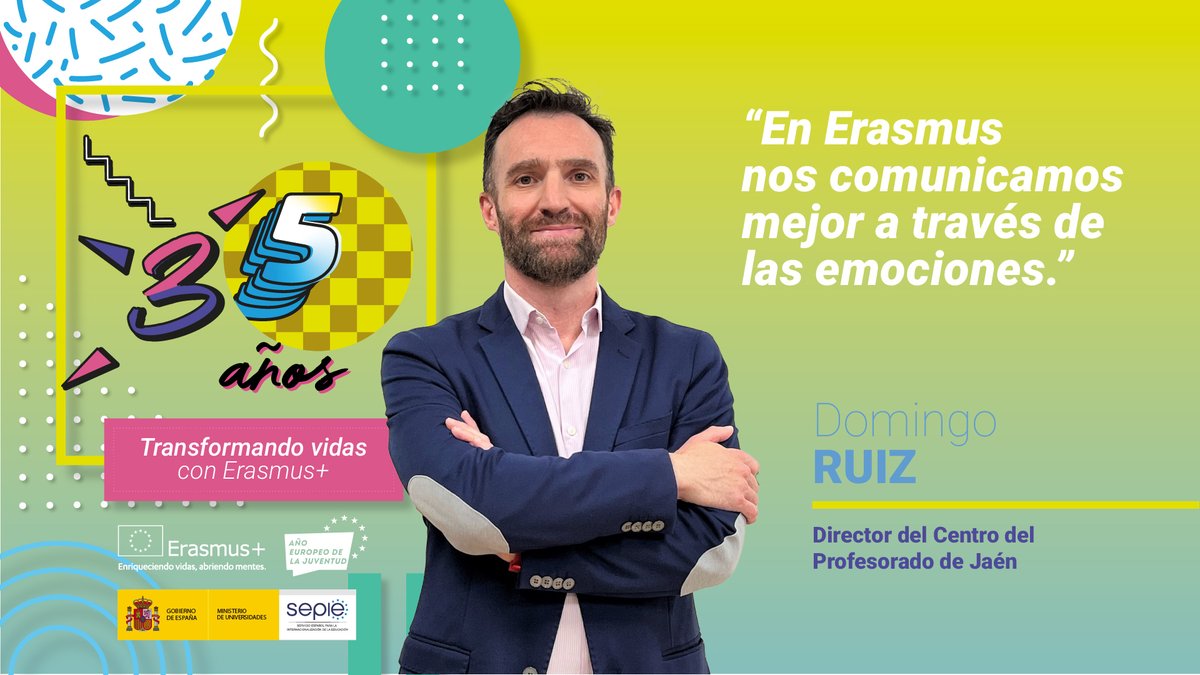 Conoce a Domingo Ruiz, director del Centro del Profesorado de Jaén <a href="/CEPJAEN1/">CEP JAEN</a>.

“En Erasmus, nos comunicamos mejor a través de las emociones”.

Conoce más historias en el dossier que hemos realizado por el 35 aniversario Erasmus+ sepie.es/doc/comunicaci…