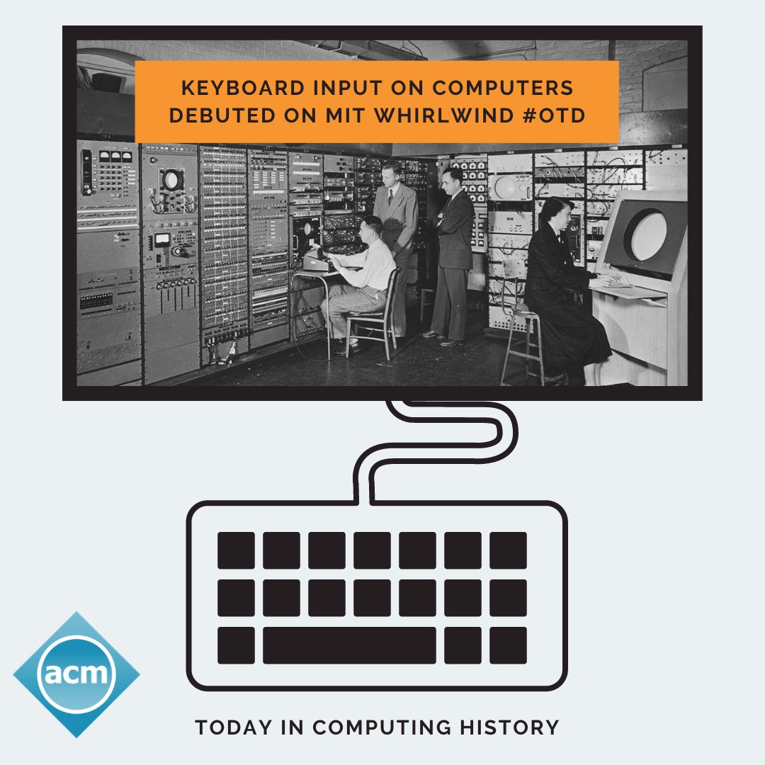 TheOfficialACM's tweet image. #OTD in 1956, @MIT &apos;s Whirlwind computer became the first to allow its user to enter commands through a keyboard, a revolutionary solution at a time when instructions were communicated by inserting punched cards and changing dials and switches.
#TodayinComputingHistory #computers