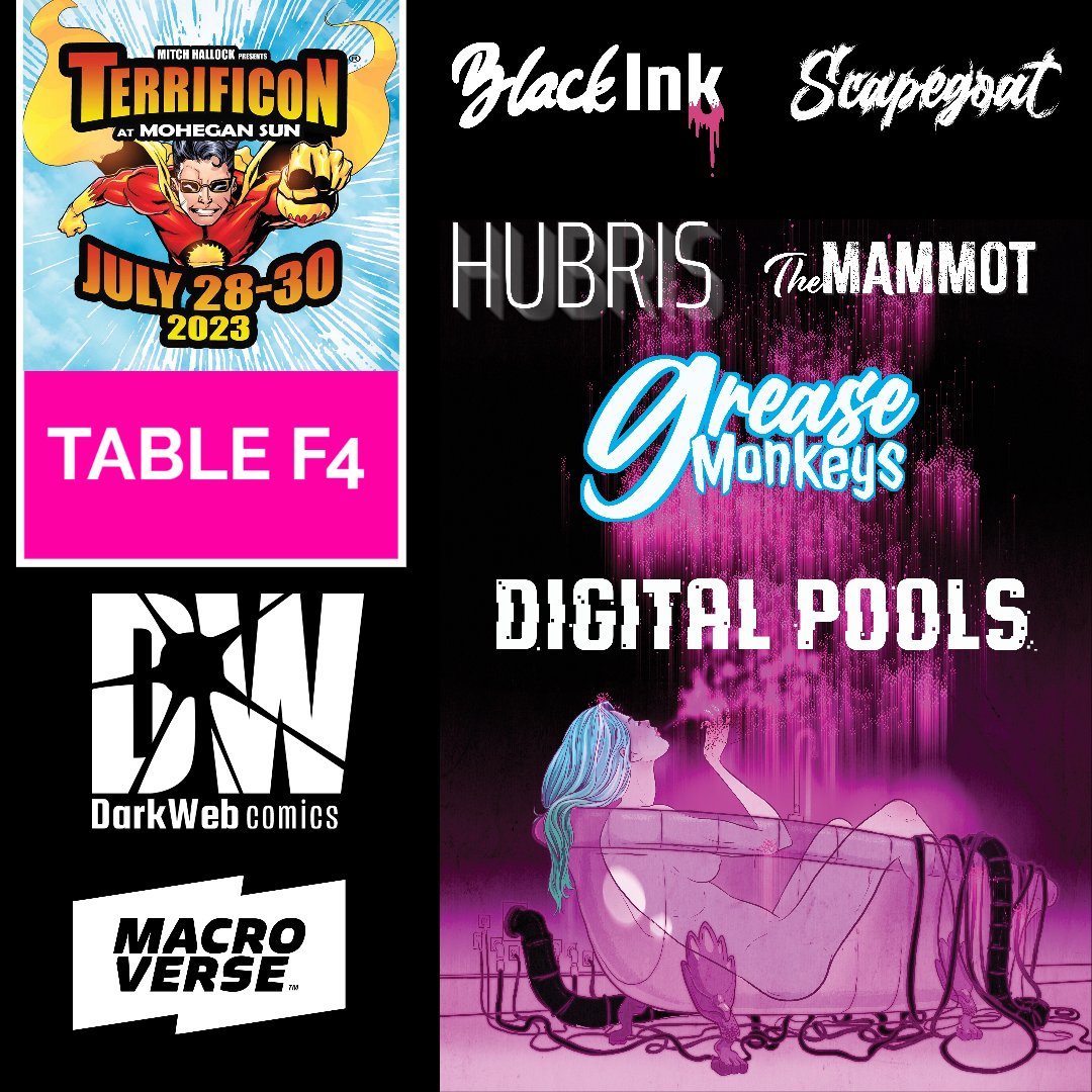 <a href="/DigitalPools/">DarkWebComics.x</a> is taking over <a href="/ItsTerrifiCon/">TERRIFICon</a>!

We're bringing a ton of new IPs and talking all about <a href="/macroverse/">Macroverse ⚡️</a> and its amazing opportunities for #indiecomics #creators!

Come visit us at Table F4 and get a LIMITED issue of something special!