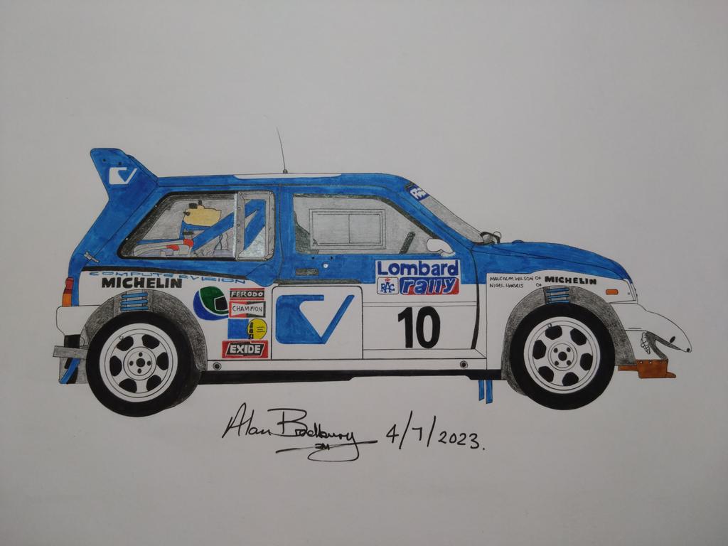 Computervision Austin Rover MG Metro 6R4 GroupB from 

1986 Lombard RAC Rally of

10 Malcolm Wilson / Nigel Harris 🇬🇧

Finished 17th overall. 

I've just finished tonight as my latest drawing 🏁🏆

#WRC #Rally #Rallying #motorsportart