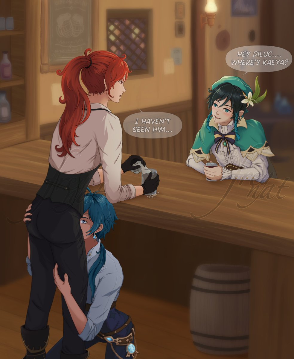FreynatArt's tweet photo. •Please don’t repost/edit/sell my art. Thank you.•

Venti knows... Although it's obvious that Kaeya isn't that well hidden... 😏

#GenshinImpact #KaeLuc #LucKae #diluc #kaeya #venti https://t.co/pIKOqc1vMW
