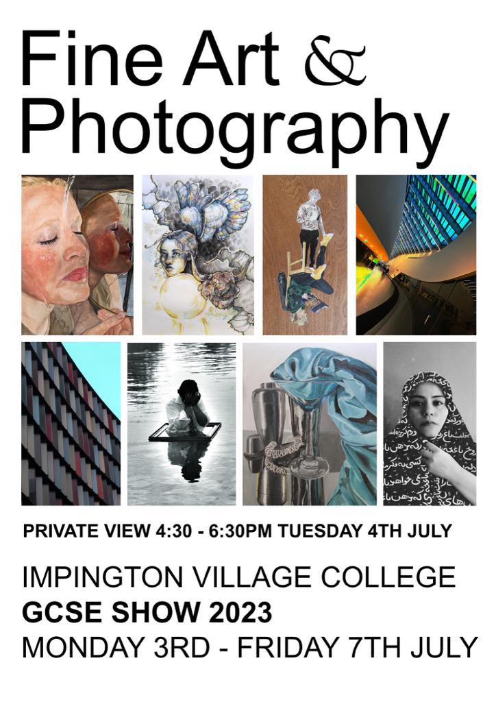 Very pleased to catch the end of @ImpingtonVC Art and Photography GCSE Private View after an inspiring  #ArtNowInquiry online event - Congratulations to all the students & their amazing teachers for an impressive end of year show (photos by my son 😊!) #SaveOurSubjects
