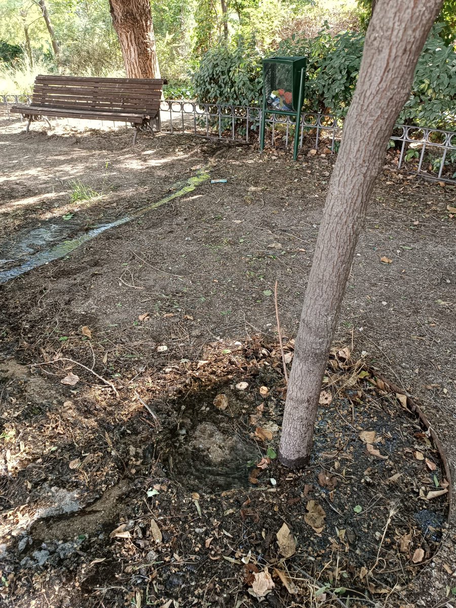 Riego roto en Fuente Cisneros #Alcorcon <a href="/raultose/">Raúl Toledano</a> <a href="/c_mantenimiento/">Concejalía de Mantenimiento</a> <a href="/AlcorconFuente/">Fuente Cisneros Alcorcón</a> <a href="/AytoAlcorcon/">Ayuntamiento de Alcorcón</a>