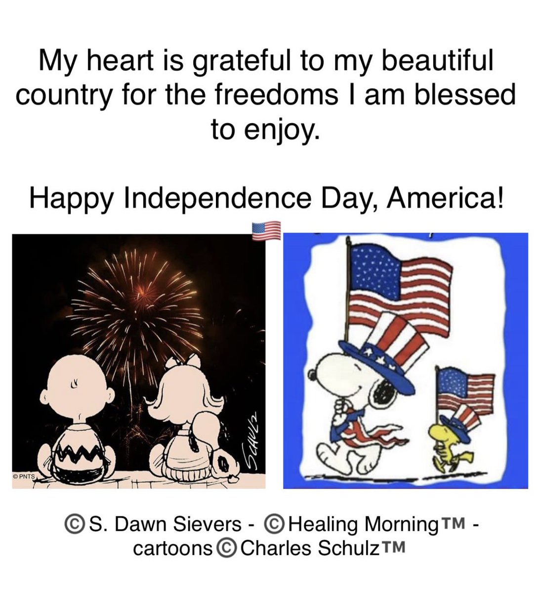 sds2965's tweet photo. Healing Morning Extra. A lighthearted, yet deeply sincere moment of appreciation for what today represents for America. Happy 4th of July! 🇺🇸

#HealingMorningExtra #Peanuts #Happy4thOfJuly #CharlieAndSallyBrown #Snoopy #Woodstock #CharlesMSchulz #CelebrateFreedom https://t.co/cD2rkRNy5y