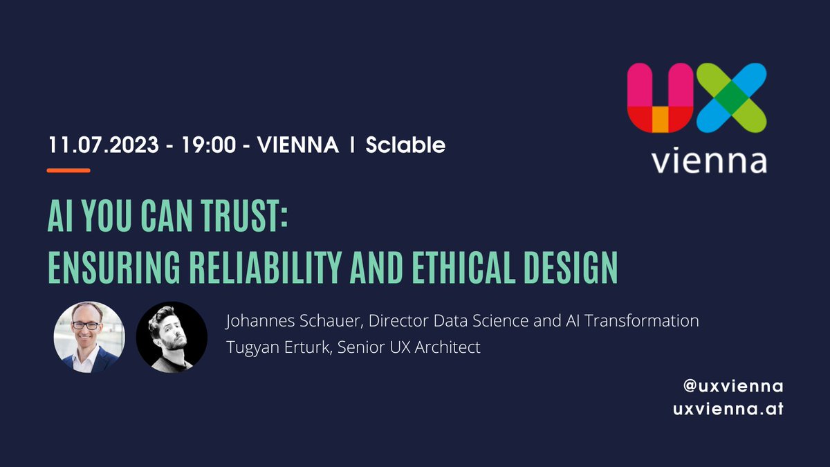 Interested in A.I. and what it means for UX? Visit our 223rd UXvienna Meetup on July 11th at <a href="/Sclable/">Sclable | Digital Innovation Studio</a>! As always: Please register at our Meetup event so that we can estimate the number of attendees: meetup.com/uxvienna/event… Thank you! #uxvienna #uxaustria #ixd #ixdvie