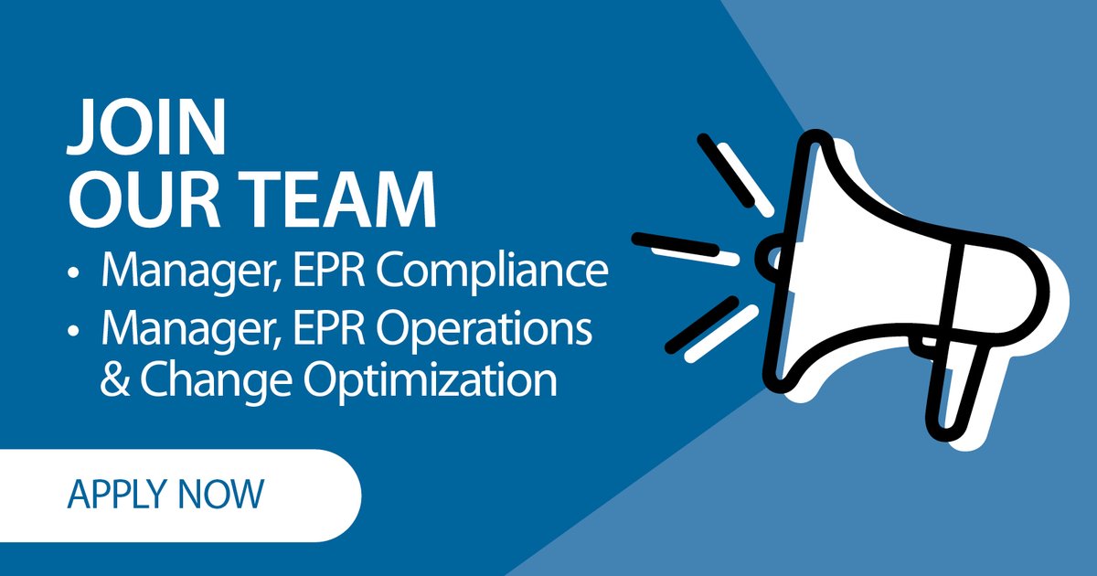 albertarecycle's tweet photo. We're looking to fill two new roles! The Manager, EPR Compliance, and the Manager, EPR Operations &amp; Change Optimization, will help bring to life our role as an #EPR administration and oversight authority. Interested? Read more: https://t.co/rVqPorDPgR
#Alberta #Recycling #Career https://t.co/n7lCPFsRzM