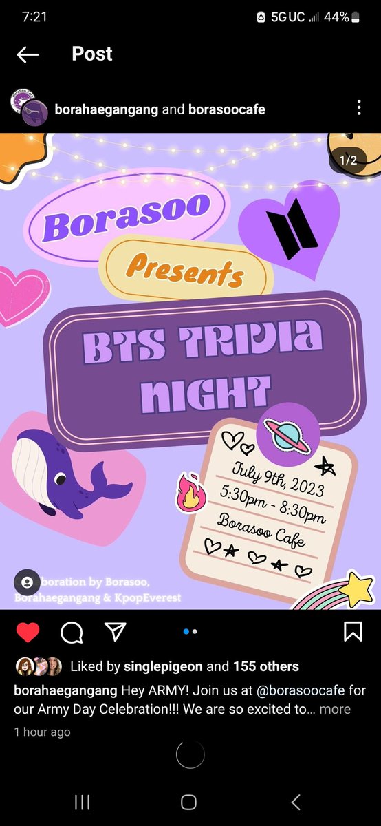 harabeeeee's tweet photo. Can't wait for this sick collab with my pals for our first BTS TRIVIA NIGHT! Sunday could not come sooner!! https://t.co/09MP18TtXq