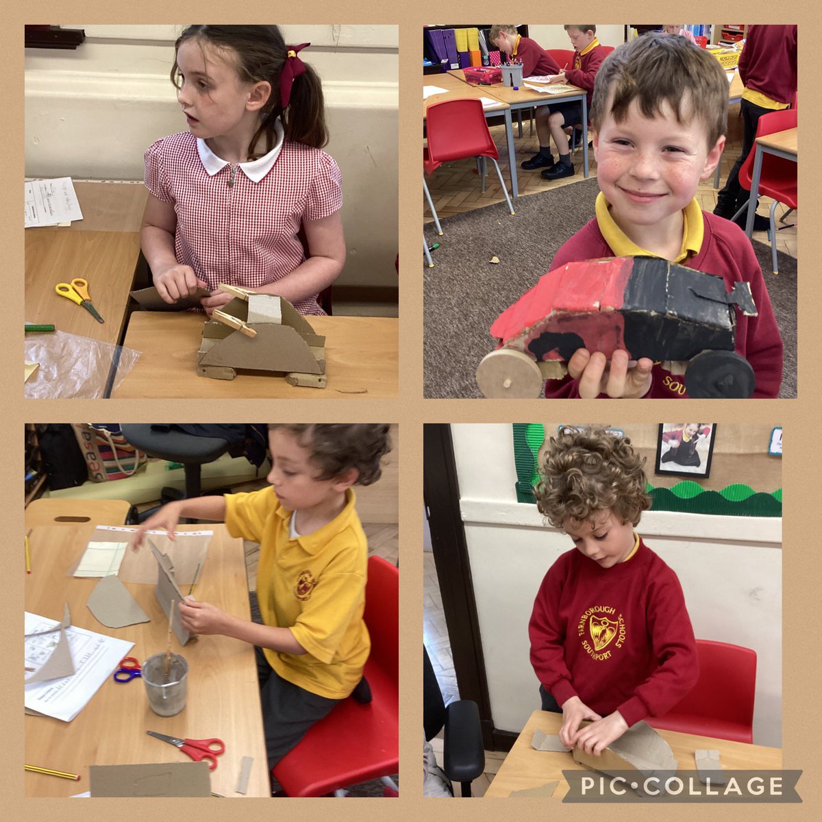 We are enjoying building our moving vehicles in DT lessons.#FRISDT