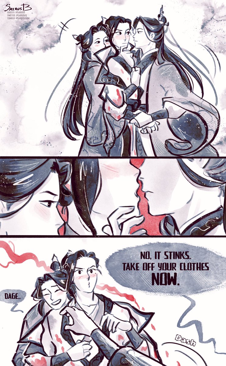 sairusbb's tweet photo. ShenLiuShen comic 3/7 pages
from the June vote on Boosty.

PLOT (can porn have a plot???):
LQG wants a kiss from Shixiong. 
#LiuShen #LiuJiu #JiuYuan #ShenLiuShen #svsss #sairusb https://t.co/edufz90xGN