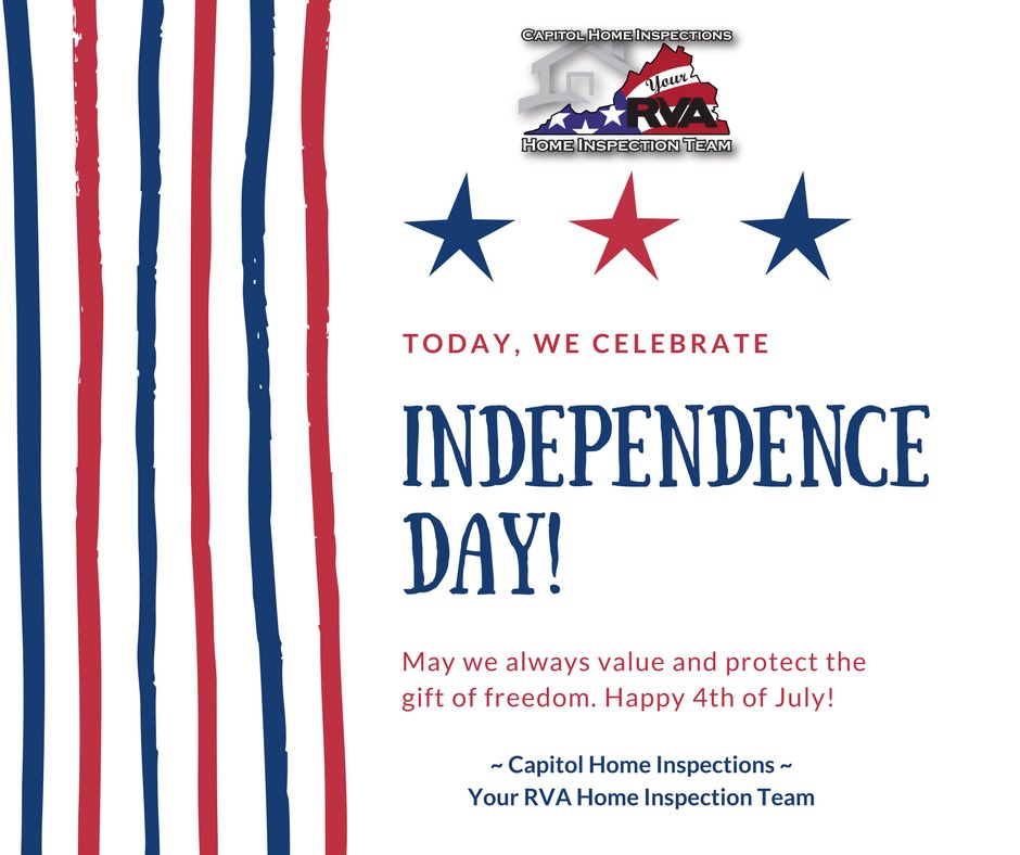 inspectrva's tweet photo. #CHI #IndependenceDay #Happy4thofJuly ~ May we always value and protect the gift of freedom. Happy 4th of July! #InspectRVA #HomeInspection #RealEstate https://t.co/OCG5Ch4vm2