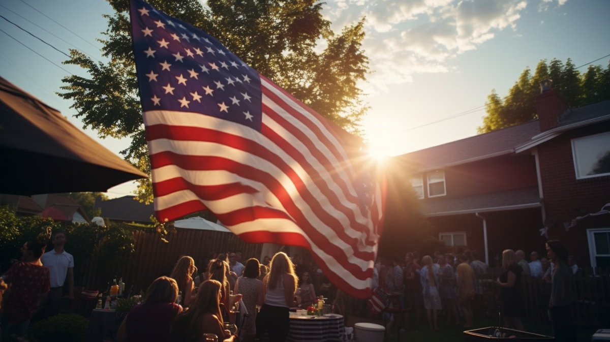 rob_byte's tweet photo. The Fourth of July is when we commemorate defeating the British by doing the most British thing possible - talking about the weather. ‘Gonna rain on our parade, huh?’

#ChatGPT #midjourney #4thofJuly https://t.co/GyVsx2JNAj