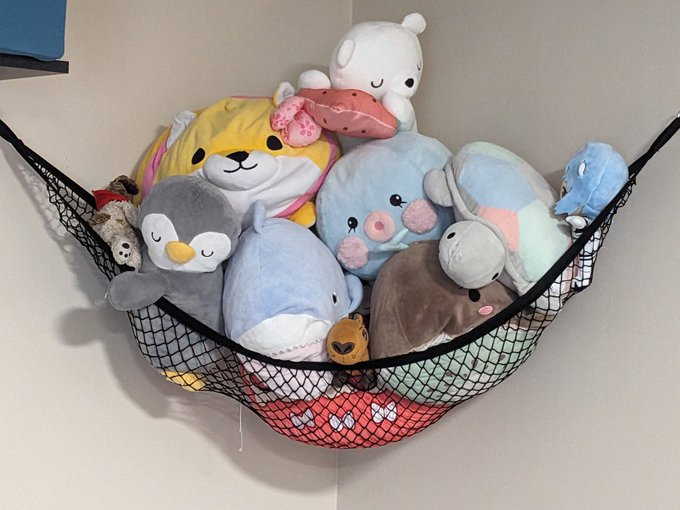 The harvest is bountiful this year 😳  (These are only about 2/3 of my roommate's plushies btw) https://t