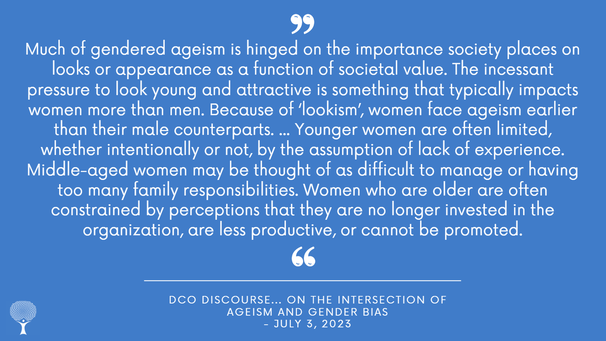crisisontario's tweet image. This week on the #DCODiscourse #podcast, Caitlin P, Program Manager at #DCO, shares information on #genderedageism. Using sources from Harvard Business Review and Forbes, she explores the realities women in the workforce face and strategies to combat gendered ageism. #linkinbio