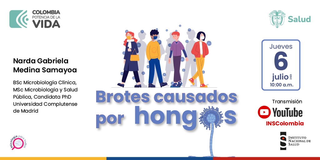 INSColombia's tweet photo. Conéctate a nuestro próximo #WebinarINS sobre enfermedades transmitidas por hongos. Aprende sobre micosis con nuestro grupo de micología y expertos invitados. Vía @Youtube @INSColombia 👇https://t.co/MaJJA3A889 https://t.co/n5iUSQuiTg