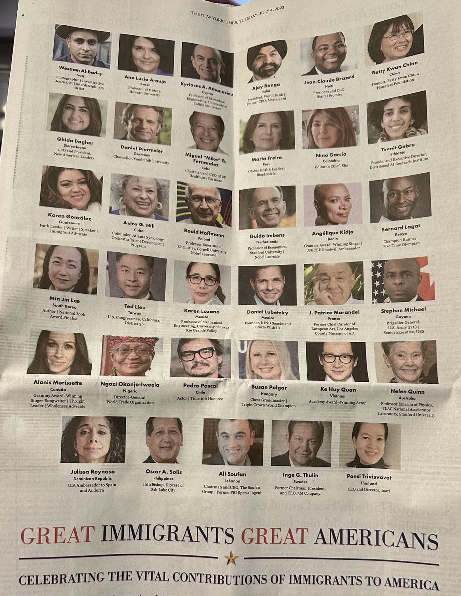 AviNachmany's tweet photo. Well, (nearly) Every Great American Is An Immigrant (or a child of such over the generations). Happy Independence Day 🇺🇸🇺🇸🇺🇸🇺🇸🇺🇸🇺🇸🇺🇸🇺🇸🇺🇸🇺🇸🇺🇸 https://t.co/GB8Zzhe7R0