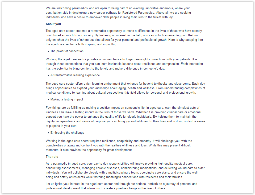 ParamedProf is at paramedprof.bsky.social (@paramedprof) on Twitter photo MercyCare opportunity for #Paramedics to work in the aged care sector. Location Perth. Closes 29 July 2023. seek.com.au/job/68461123?t… MercyCare opportunity for #Paramedics to work in the aged care sector. Location Perth. Closes 29 July 2023. seek.com.au/job/68461123?t…