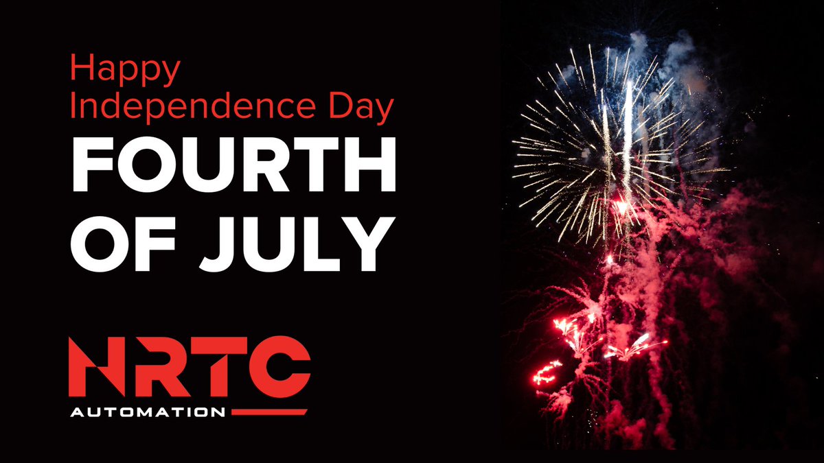 Happy #FourthofJuly 🎉 We hope you enjoy celebrating #independenceday with your loved ones and friends.

A reminder: Our US offices are closed today and will reopen tomorrow.  📅

#nrtc #nrtcautomation #automation #partsmanufacturing #decommissioning #engineeringservices