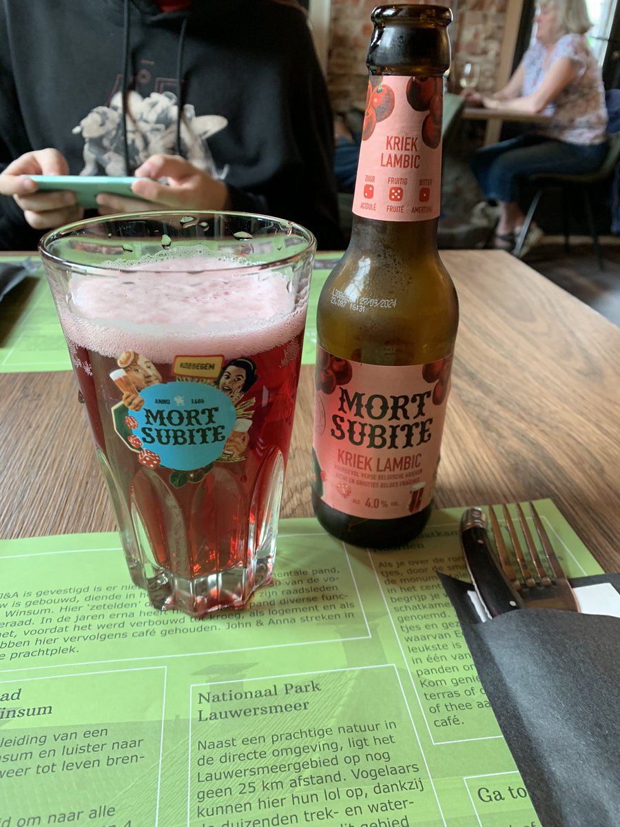 Hackknife's tweet photo. Random Netherlands food/drink photos - Dutch pancake, Dutch cheese, stroopwaffel, and a Belgian lambic beer https://t.co/l7shRBSzMf