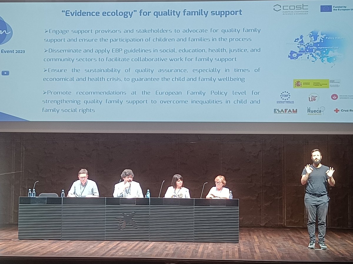 eurofamnet's tweet photo. Coming to the end of the #EurofamNetFinalEvent reflecting on next steps for creating an #Agenda2030 on #familysupport with Javier de Frutos, @luciajimenezUS @JohnCan40605629 & María José Rodrigo
➡️"Building up evidence-based & culturally informed models on prpfessional practice" https://t.co/YEaoQKQryI