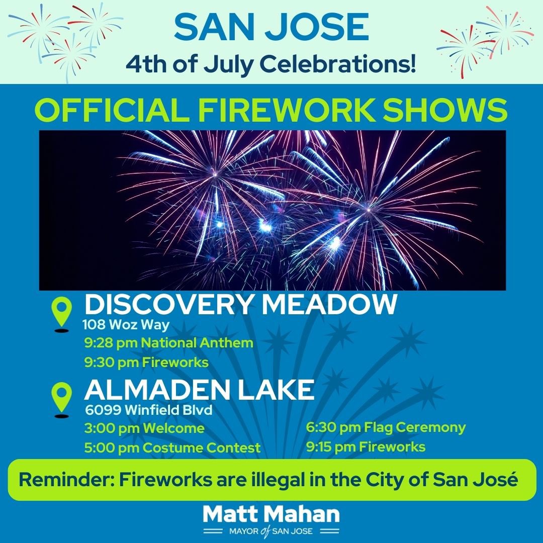 Mayor Matt Mahan on Twitter "Happy 4th of July! San Jose has two