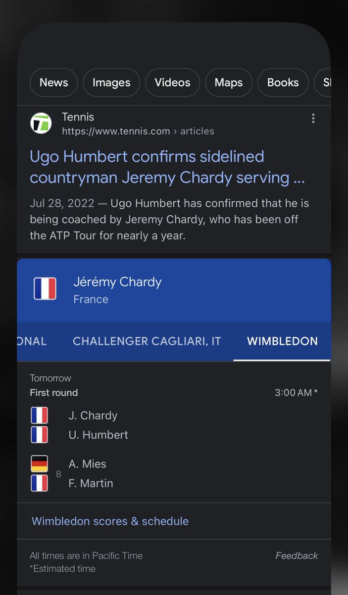 😕i didn’t know #JimChardy 🇫🇷was🥲still playing🎾professional tennis🤷🏻‍♀️ #AllezLesBleus 🇫🇷 

#vaxed #UgoHumbert #Coaching 
#Wimbledon  🇬🇧#grassseason 🌱