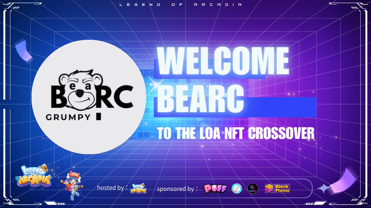 LegendofArcadia's tweet photo. Join us in welcoming @BeaRCmember  to the LOA NFT Crossover! 🐻🎮

BeaRC is not your average NFT. It's the first upgradable NFT in the Ordinals ecosystem with a unique gameplay mechanism and roadmap! 🤩

Click on this link to join the community: https://t.co/Cpvco3zY3E! 🚀 https://t.co/PjSEPo0RgW