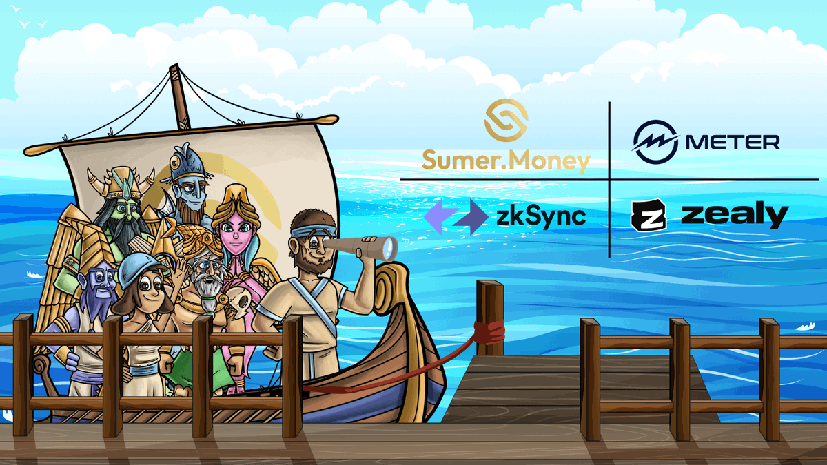 SumerMoney's tweet photo. We've docked on @zksync Era Testnet & @Meter_IO Testnet🌊⛵️🔥

After a long sail, we're thrilled to announce our dApp is officially available for the public & ready to be battle tested!🚨

Our launch also kickstarts our $2000 Sumer Sailing Quest Series & 10 whitelist spots, using @zealy_io 💰

Details about the Questing Campaign in our medium article:
https://t.co/ipf8Kpgrlm

Shoutout to our friends at @izumi_Finance for the warm welcome on #zksync as well!