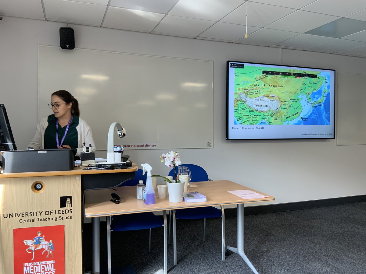 monarchyconf's tweet photo. After Erin Jordan’s discussion of Manuel II Komnenus’ use of matrimonial diplomacy we stick with the topic but move from Byzantium to China w/Julia Escher “Princess in the Steppe: The Diplomatic Network of Political Marriages in Early Medieval China & Inner Asia” #s830 #IMC2023 https://t.co/8bs7YEh61e